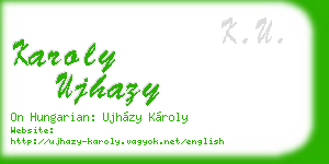 karoly ujhazy business card