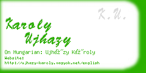 karoly ujhazy business card